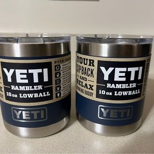 TWO BRAND NEW Yeti 10oz Navy Lowball